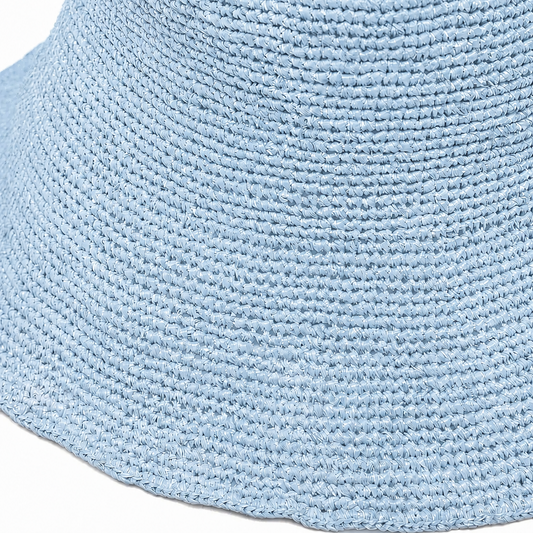 Structured Paper-Straw Bucket Hat in Natural Tone