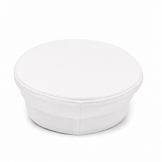 Structured Military-Style Officer Cap in Minimalist Design