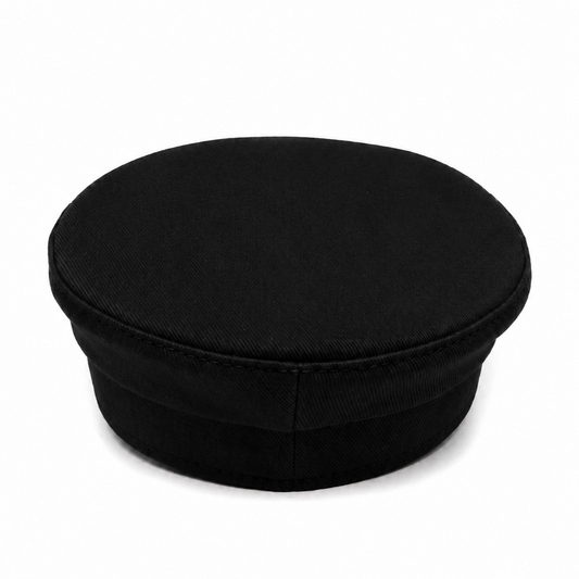 Structured Military-Style Officer Cap in Minimalist Design