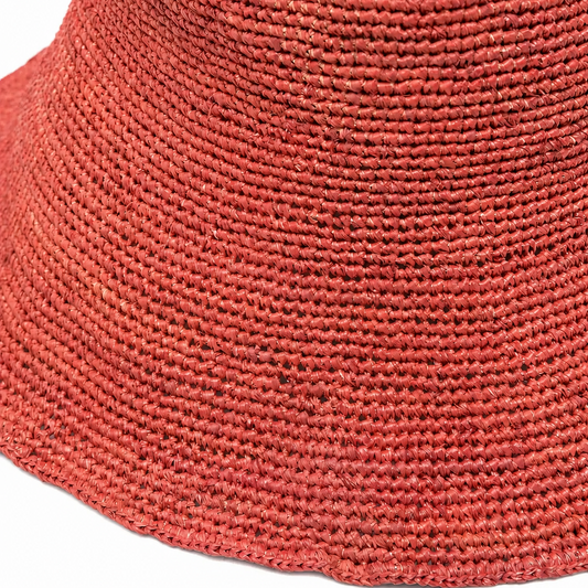Structured Paper-Straw Bucket Hat in Natural Tone