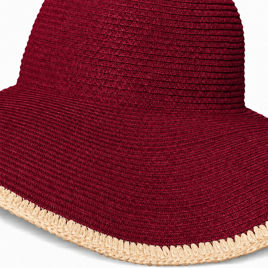 Structured Straw Wide-Brim Hat in Minimalist Design