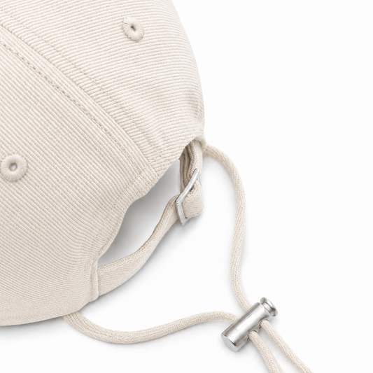 Structured Raw-Edge Cotton Baseball Cap in Minimalist Aesthetic