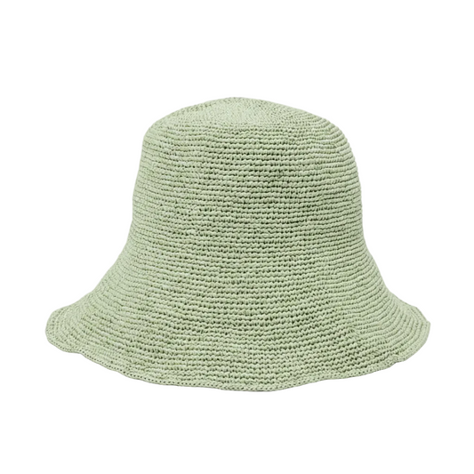 Structured Paper-Straw Bucket Hat in Natural Tone