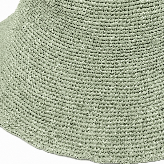 Structured Paper-Straw Bucket Hat in Natural Tone