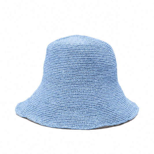 Structured Paper-Straw Bucket Hat in Natural Tone