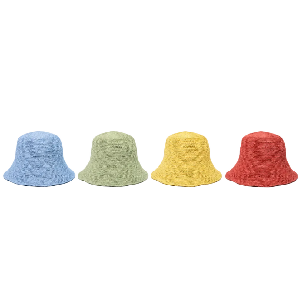 Structured Paper-Straw Bucket Hat in Natural Tone