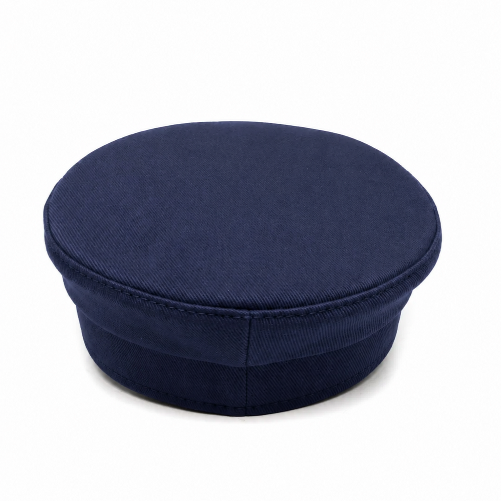Structured Military-Style Officer Cap in Minimalist Design