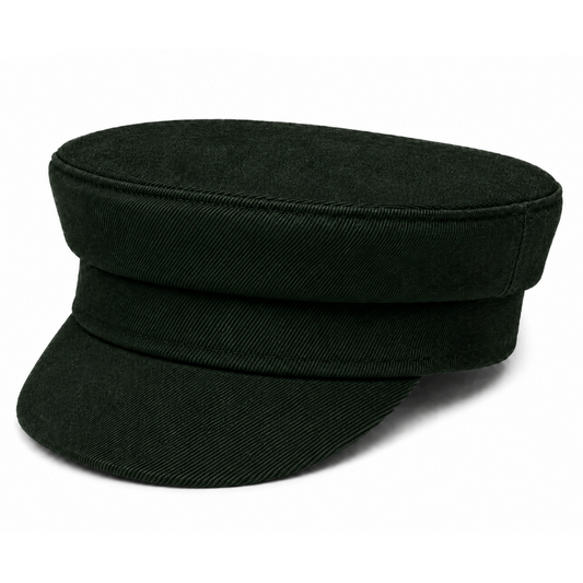Structured Wool-Blend Military Baker Boy Cap