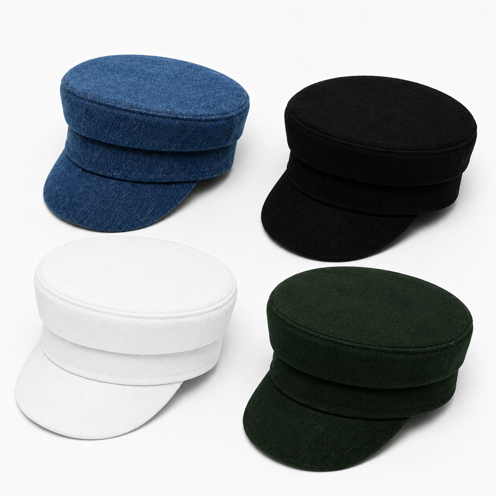 Structured Wool-Blend Military Baker Boy Cap
