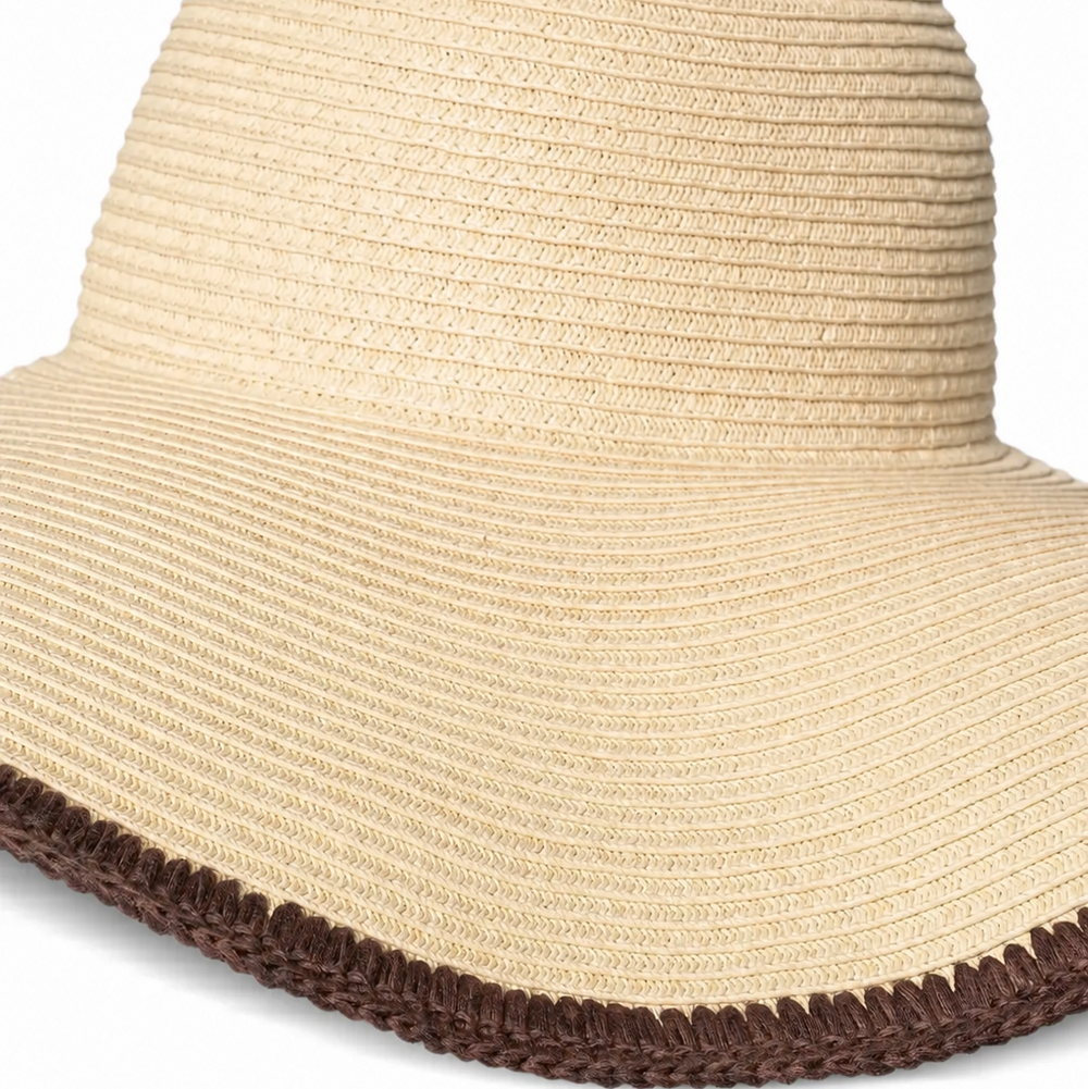 Structured Straw Wide-Brim Hat in Minimalist Design
