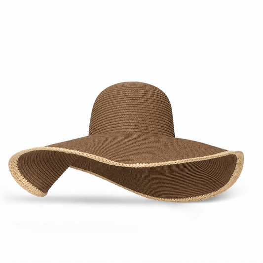 Structured Straw Wide-Brim Hat in Minimalist Design