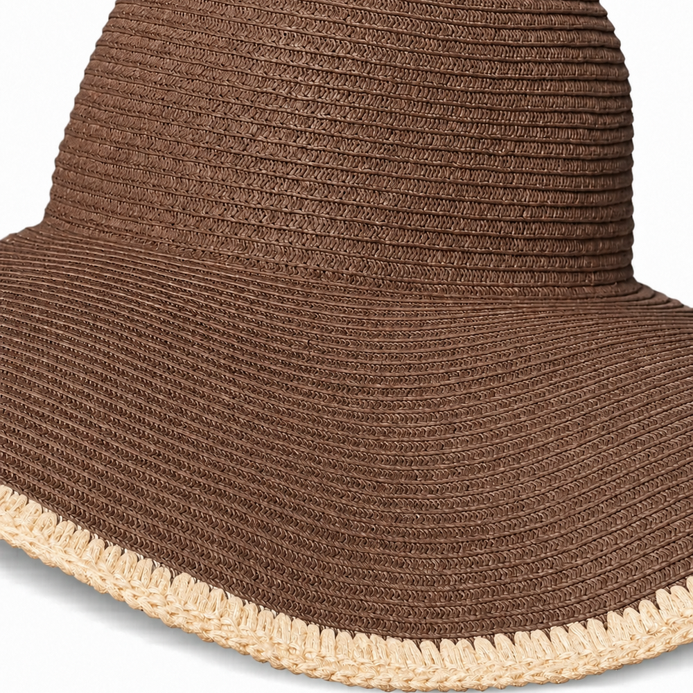 Structured Straw Wide-Brim Hat in Minimalist Design