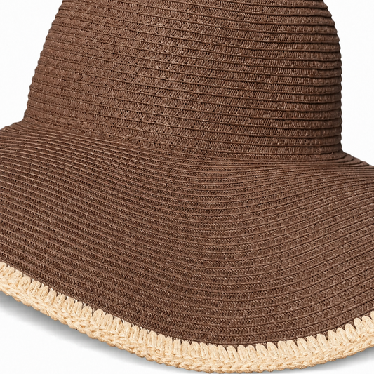 Structured Straw Wide-Brim Hat in Minimalist Design