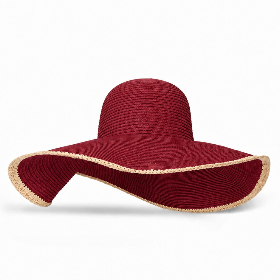 Structured Straw Wide-Brim Hat in Minimalist Design