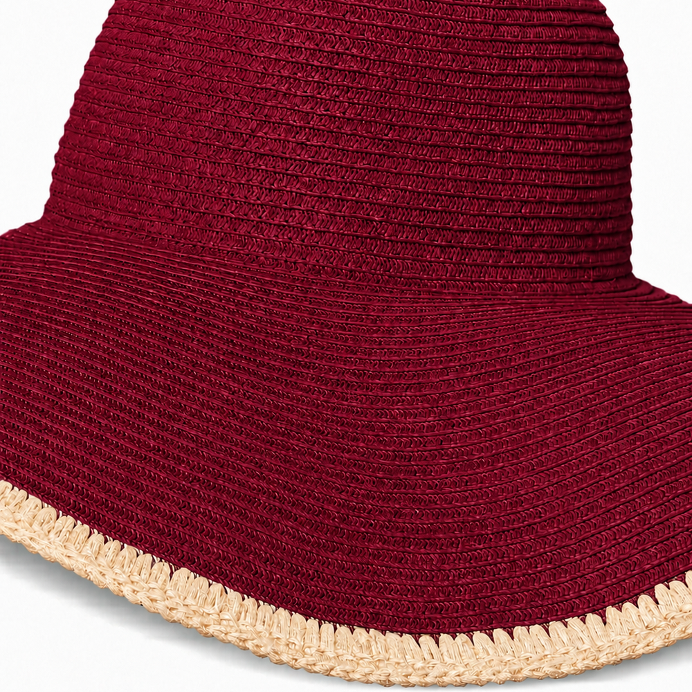 Structured Straw Wide-Brim Hat in Minimalist Design