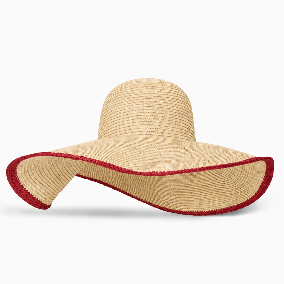 Structured Straw Wide-Brim Hat in Minimalist Design