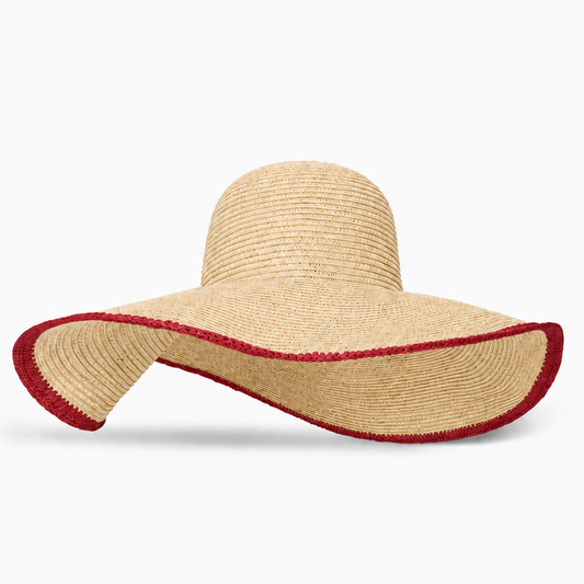 Structured Straw Wide-Brim Hat in Minimalist Design