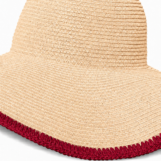 Structured Straw Wide-Brim Hat in Minimalist Design