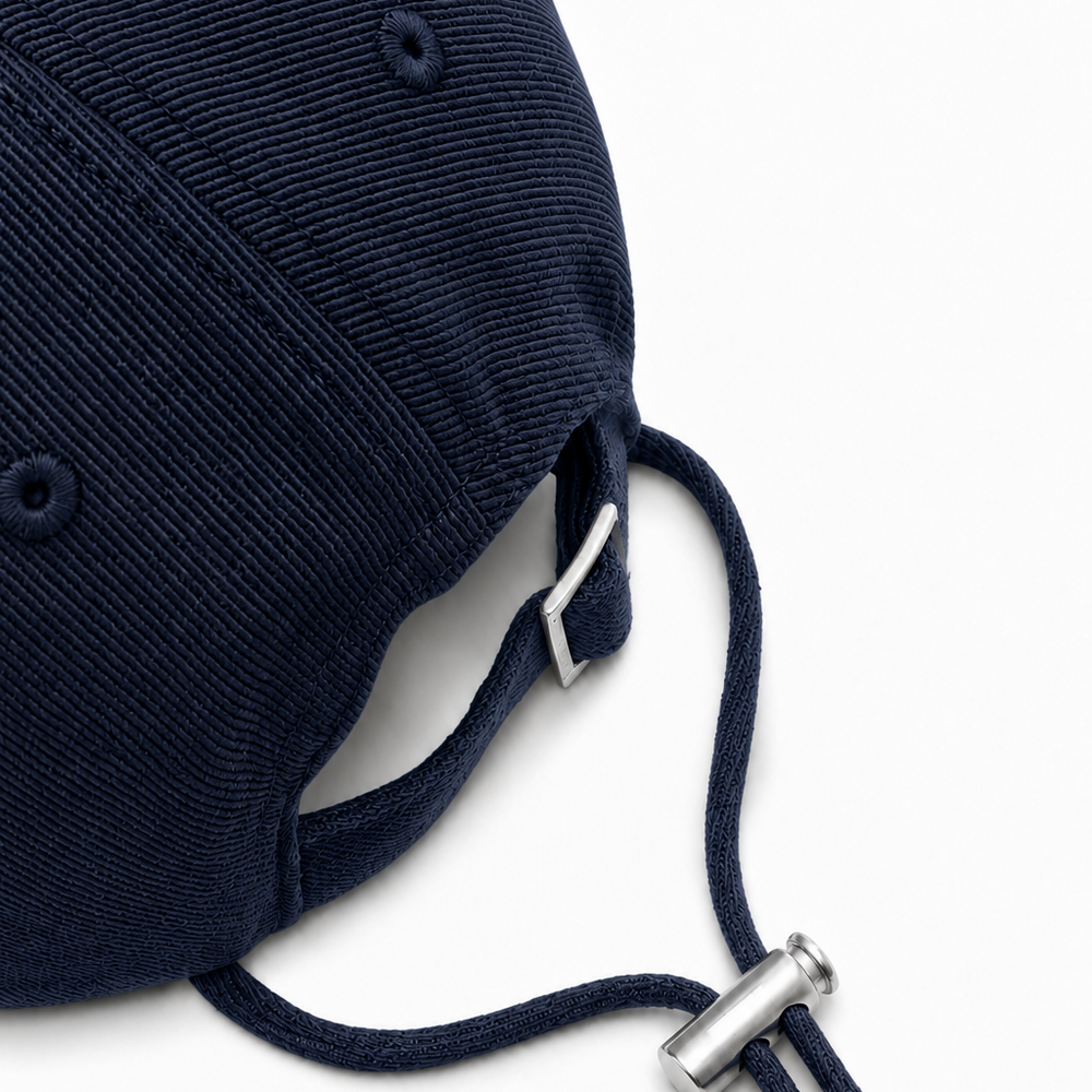 Structured Raw-Edge Cotton Baseball Cap in Minimalist Aesthetic