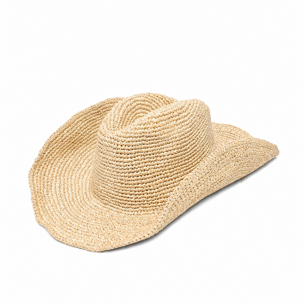 Structured Natural Fiber Cowboy Hat in Minimalist Design
