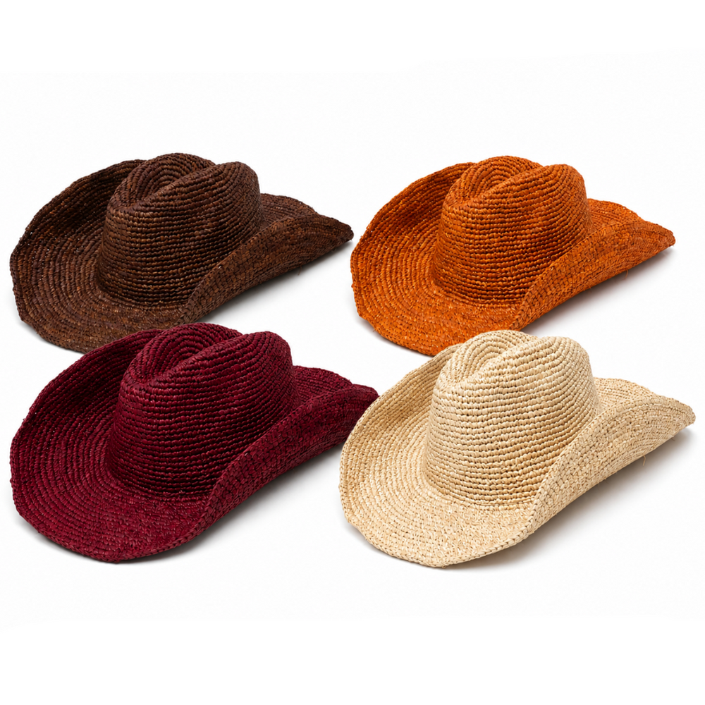Structured Natural Fiber Cowboy Hat in Minimalist Design