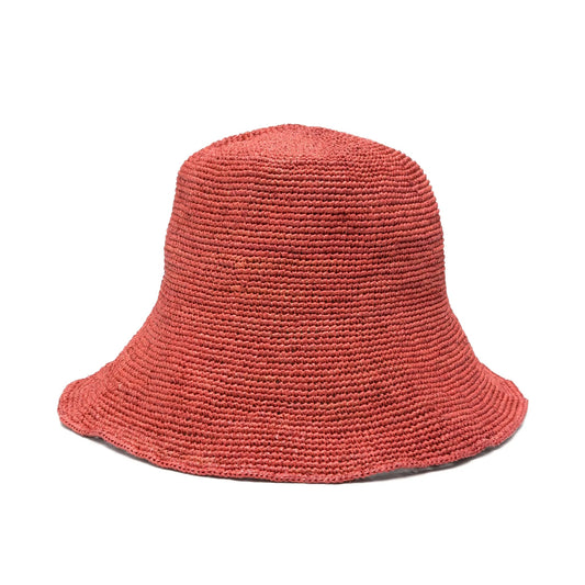 Structured Paper-Straw Bucket Hat in Natural Tone
